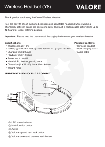 Manual Valore Y8 Headphone