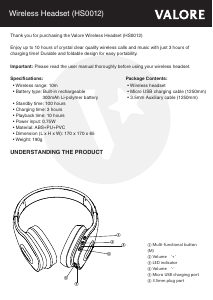 Manual Valore HS0012 Headphone