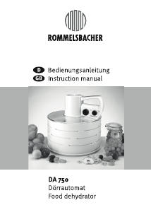 Bedienungsanleitung Rommelsbacher DA 750 Lebensmitteltrockner