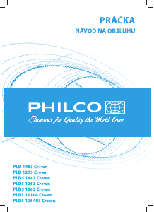 Návod Philco PLDI 16106 Crown Práčka