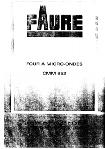Mode d’emploi Faure CMM852 Micro-onde