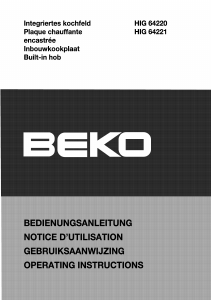 Mode d’emploi BEKO HIG 64220 X Table de cuisson