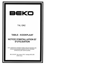 Mode d’emploi BEKO T4LGN2 Table de cuisson