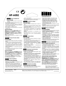 Handleiding Aiwa HP-A092 Koptelefoon