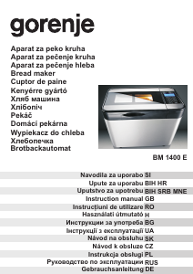 Bedienungsanleitung Gorenje BM1400E Brotbackautomat