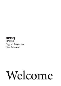 Manual BenQ EP5920 Projector