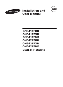 Manual Samsung GN642FFXD/XET Hob