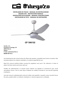 Manual de uso Orbegozo CP 106132 Ventilador de techo