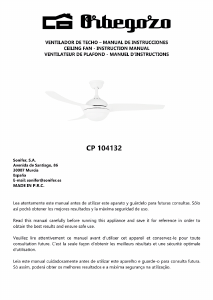 Manual Orbegozo CP 104132 Ventilador de teto