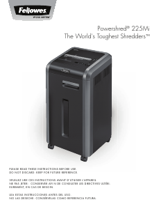 Mode d’emploi Fellowes 225Mi Powershred Destructeur