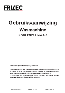Manual Frilec KOBLENZ8714WA-3 Washing Machine