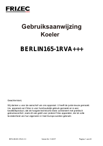 Bedienungsanleitung Frilec BERLIN165-1RVA+++ Kühlschrank