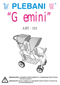 Handleiding Plebani Gemini Kinderwagen