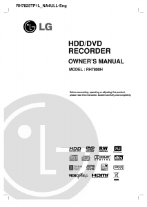 Manual LG RH7825TP1L DVD Player