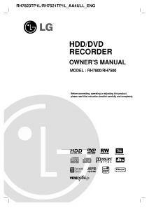 Manual LG RH7521TP1L DVD Player