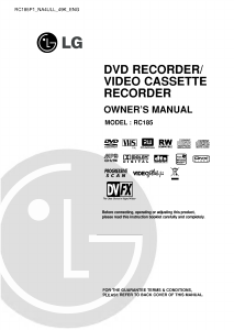 Manual LG RC185P1 DVD-Video Combination