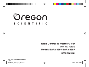 Mode d’emploi Oregon BARM 839A Station météo