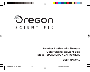 Bedienungsanleitung Oregon BAR 989HG Wetterstation