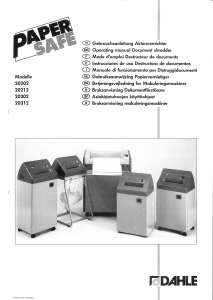 Bruksanvisning Dahle 20312 PaperSAFE Makuleringsmaskin