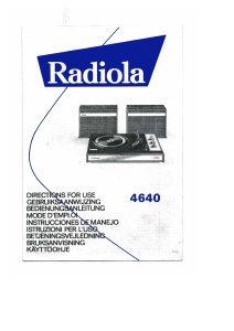 Bedienungsanleitung Radiola 4640 Plattenspieler