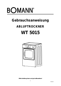 Bedienungsanleitung Bomann WT 5015 Trockner