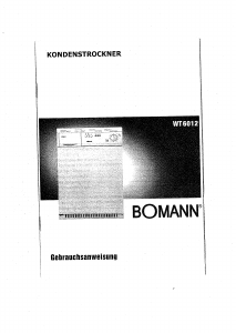 Bedienungsanleitung Bomann WT 6012 Trockner