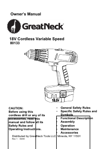 Manual GreatNeck 80133 Drill-Driver