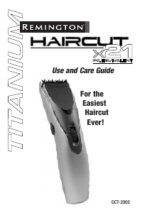 Manual Remington GCT2000 Hair Clipper