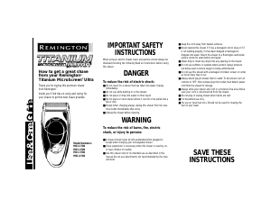 Mode d’emploi Remington MS3-4700 MicroScreen Ultra Rasoir électrique