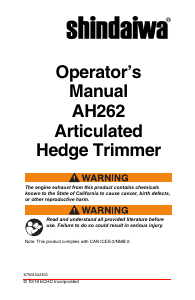 Manual Shindaiwa AH262 Hedgecutter