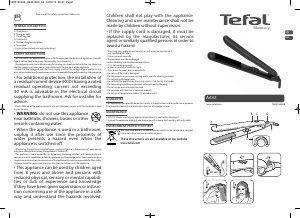 Manual Tefal HS3016K0 Artist Hair Straightener