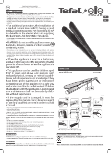 Manual Tefal HS4112K0 Extra Liss Hair Straightener