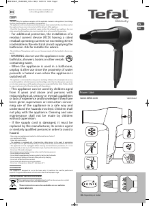 Handleiding Tefal HV4910K0 Power Line Haardroger