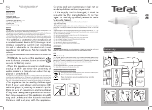 사용 설명서 테팔 HV6030K0 Instant Dry 헤어 드라이어