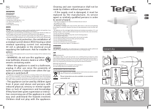 사용 설명서 테팔 HV6078K0 Instant Dry 헤어 드라이어