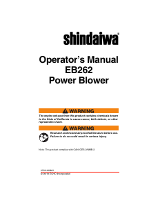 Manual Shindaiwa EB262 Leaf Blower