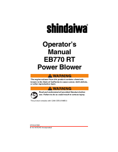 Manual Shindaiwa EB770RT Leaf Blower