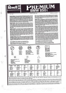 Manual Revell set 7183 Vehicles Premium BMW 850i