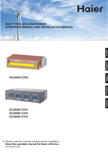 Bedienungsanleitung Haier AD48NS1ERA+1U48IS1EAB Klimagerät