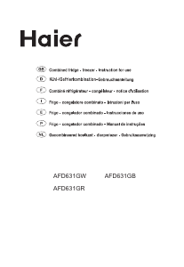 Manual Haier AFD631GW-U Frigorífico combinado