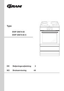 Brugsanvisning Gram EKIP 20674-92 Komfur