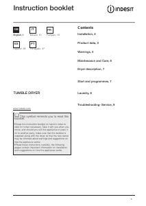 Manuale Indesit NIS 41 V (EU) Asciugatrice