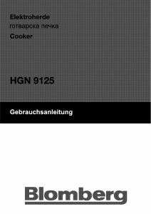 Manual Blomberg HGN 9125 Range