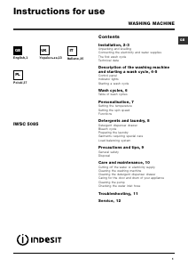 Manuale Indesit IWSC 5085 Lavatrice