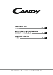 Manuale Candy FCXNE825VX WIFI Forno