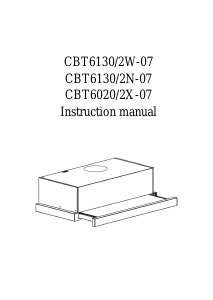 Manual Candy CBT6130/2W-07 Cooker Hood
