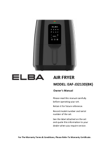 Manual Elba EAF-J3213D(BK) Deep Fryer