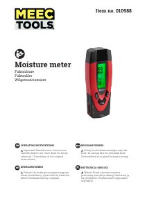 Bruksanvisning Meec Tools 010-988 Fuktighetsmåler