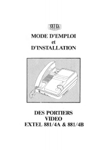 Mode d’emploi Extel 881/4A Interphone