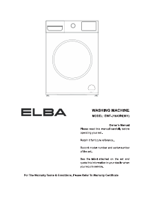 Manual Elba EWF-J1040IN(WH) Washing Machine